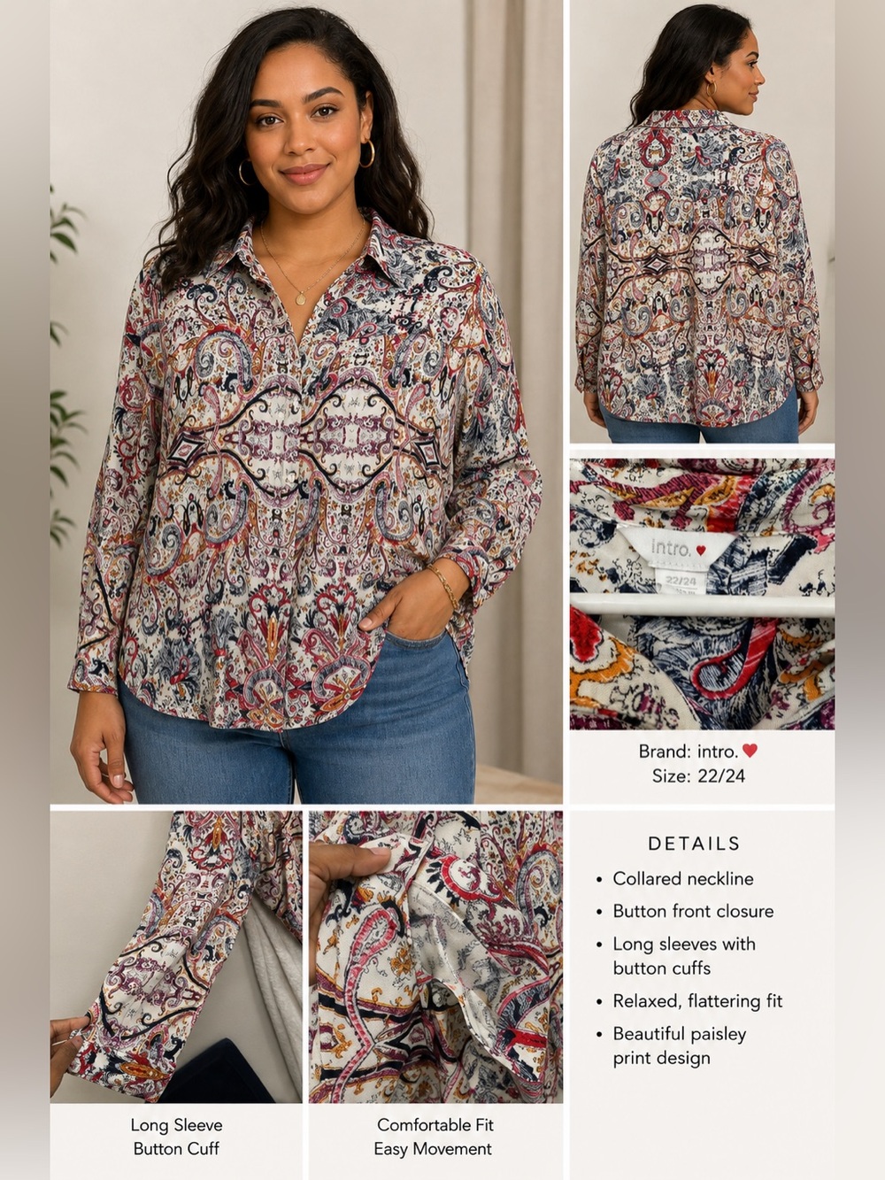 Intro. Multicolor Paisley women Shirt